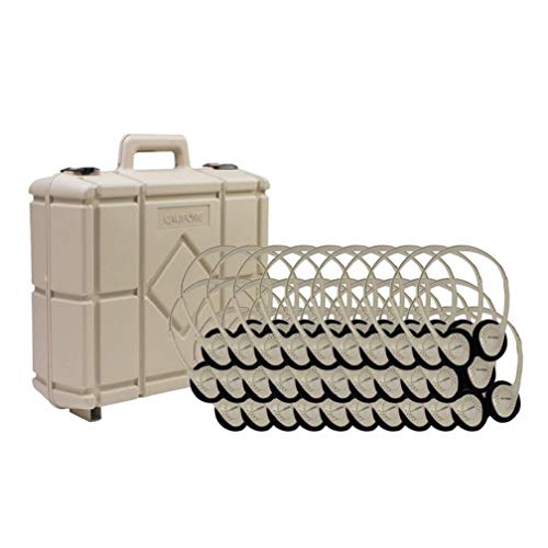 Califone CA2-30 Individual Storage Headphones, 30 Pack Quantity, Convenient Resistant Storage Case, 6 Foot Straight Cord with 3.5mm Jack Plug, Flexible and Adjustable Headband, Beige