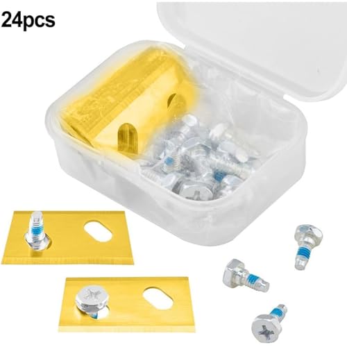 BBTISG 24 Stück Rasenrobotermesser, Universal Ersatzklingen mit Schrauben für Robotermäher Ersatzklingen für Robomow RK Roboterersatzteile (Gold) – Bild 3