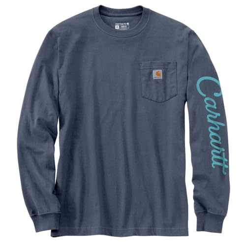 Carhartt Men's Loose Fit Heavyweight Long-Sleeve Pocket Dog Graphic T-Shirt, Bluestone, 4X-Large2