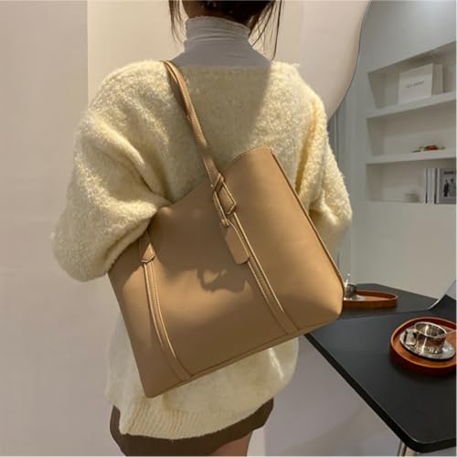 Bolso Tote para mujer cuero minimalista bandolera miniatura 3