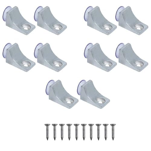 10 X L Shape Right Angle Glass Panel Shelf Clamp Holder Bracket Support Clip (Material :Zinc Alloy) (Silver)