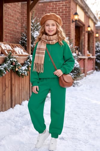 Image of Arshiner Girls 2 Piece Outfits Sweatsuit Half Zip Sweatshirt and Sweatpants