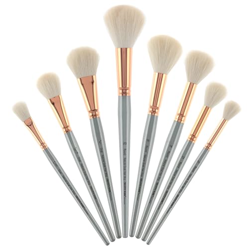 Creative Mark Goat Hair Mop Brush - # 16 Round, Natural Goat Hair for Watercolor, Oil, Acrylic & Makeup Blending &ndash; Ultra‑Soft White Hair &ndash; Short‑Handle, High‑Absorbency Artist Mop