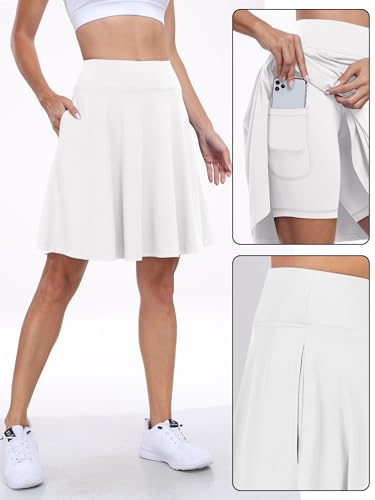 Image of ANRABESS Knee Length Skorts Skirts for Women 2026 Summer High Waisted Golf Tennis Skirt Casual Travel Built-in Shorts Clothes