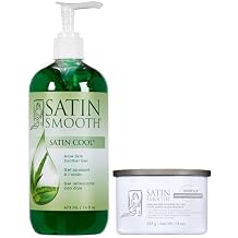 Satin Smooth Waxing Duo Zinc Oxide Hair Removal Wax and Cool Aloe Vera Skin Soother Gel