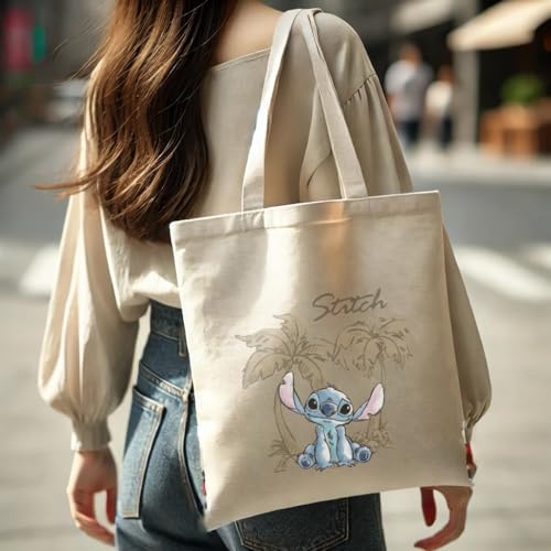 Superdiver Ensemble Sac Shopping et Trousse Stitch - Licence Officielle Disney - Coton et Polyester - Idéal pour un Usage Quotidien ou comme Cadeau - Sac 37x41 cm et Trousse 22,5x16 cm – vue 2