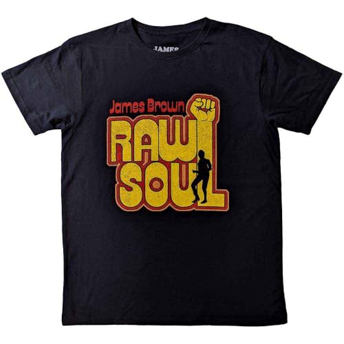 T-shirt James Brown Raw Soul noir unisexe en coton officiel