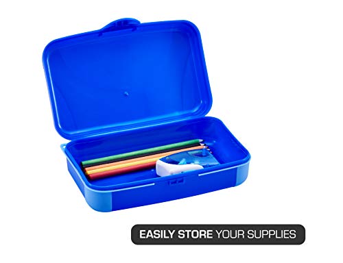 It's Academic Hard Pencil Case, Durable Plastic Pencil Box, Kid-Friendly Colors in Blue & Turquoise, 2-Pack by LockerMate - Image 4