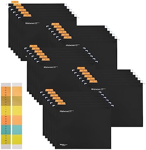 Amazon Basics Sturdy Hanging File Folders, Letter Size, Black, 25-Pack ...