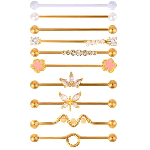 Mikovivi 10 Piezas Joyería Piercing Industrial 14G, Pendientes Barbell Industrial de Acero Inoxidable Cartílago Hélix Piercing para Mujeres Hombres | Ya disponible en tu tienda friki favorita! En mundofriki.es!