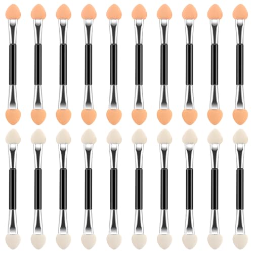YuxianLB 20 Pcs Eyeshadow Brush Eyeshadow Applicators 3 Inch Disposable Dual Sides Eye Shadow Sponge Applicators Makeup Applicator Eye Shadow Applicator Sticks For Women Girls