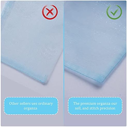 DoGeek 60pcs Blue Organza Gift Bags Medium 10 x 15cm Drawstring Jewelry Pouches Wedding Party Favour and Candy Bags