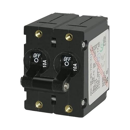 Blue Sea Systems A-Series Black Toggle Double Pole 40A Circuit Breaker