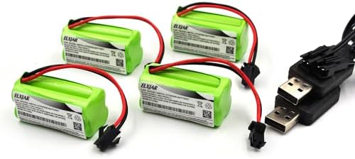 YUTSUJO (Pacote Com 4) Baterias Recarregáveis 4,8 V Rc 800 Mah Nimh Aaa Plugue Pequeno 2P Para Carros De Manobras, Robôs E Brinquedos Elétricos