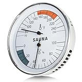 2 in 1 Sauna Thermometer Fahrenheit, Hanging Sauna Temperature Gauge for Sauna Rooms Infrared Steam Sauna Accessories, Temperature Range 70-250°F, Humidity Range 0-100%
