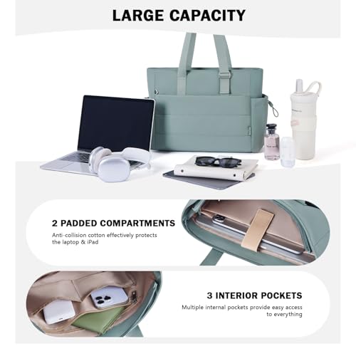 Image of Roulens Tote Bag for Women 2 Set Puffer Tote Bag with Adjustable Top-handle, Quilted Shoulder Handbag for Work /Travel
