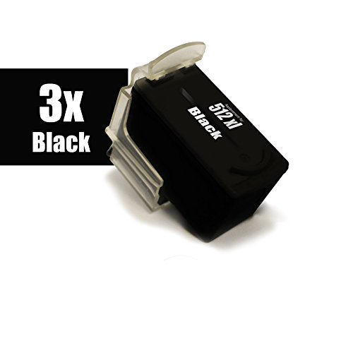 Cartouche PG-512 compatible Pixma MP230 Eurotone lot de 3 noir XL haute capacité