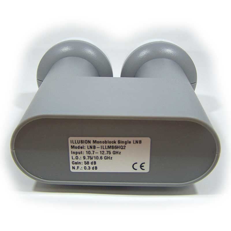 CABLEPELADO Conversor LNB Illusion Single monobloque 6º, Ganancia: 58 dB, Entrada: 10.7-12.75 GHz, 1 Salida, Apto para la recepción de los satélites Astrad y Hotbird