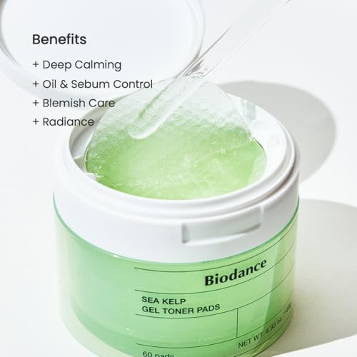 Biodance-Sea-Kelp-Gel-Toner-Pads-Calming-Soothing-for-Sensitive-Skin-Oil-Sebum-Control-Blemish-Care-Gentle-Exfoliating-Korean-Toner-Pads-493-floz140g60Pads
