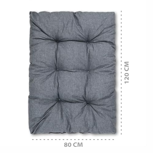 Amazinggirl Palettenkissen Outdoor Kissen Sitzkissen 120x80 cm - Auflagen für Paletten Europaletten Palettensofa und Palettenmöbel Palettenpolster Outdoorkissen Gartenkissen Grau B