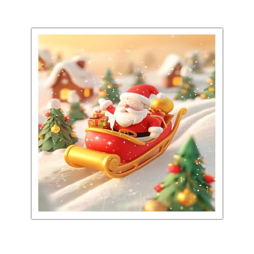Scène de village de Noël déco murale hivernale pour salon chaleureux