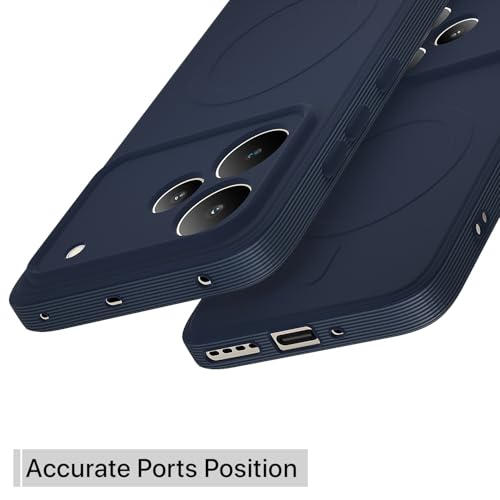 Image of Outlouders Back Cover for Realme P4 Pro 5G Soft Matte Silicone Cover with Slim Fit | Mag-Safe Logo (Not Mag-Safe Compatible) | Shockproof | Camera Protection Bumper Case (Blue)