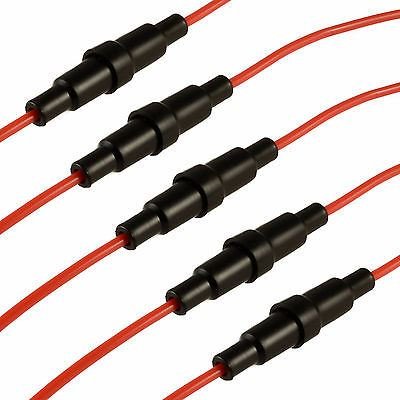 5 x Inline 5x20mm Glass AGC Fuse Holder Splash Proof Screw Type