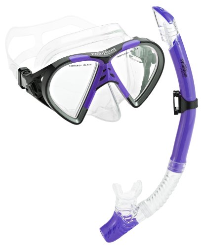 Phantom Aquatics Cancun Mask Snorkel Combo, Purple