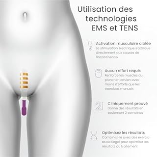 TensCare iTouch Go Gold Appareil d’Exercice du Plancher Pelvien Sans Fil pour Femme – Entraîneur de Kegel avec sonde en or sans nickel et EMS cliniquement testé pour le contrôle de la vessie, l’incont