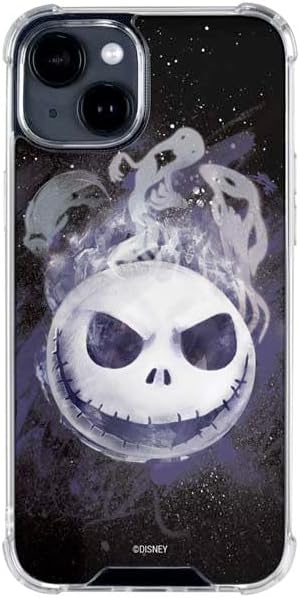 Skinit Clear Phone Case Compatible with iPhone 14 - Officially Licensed Disney The Nightmare Before Christmas Jack Skellington Face Art Design
