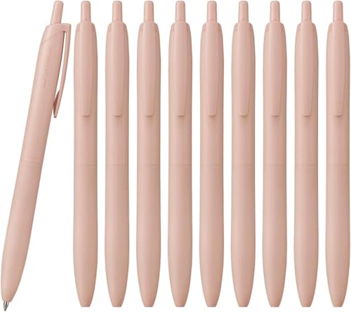 三菱鉛筆 Uni Jetstream Single Ballpoint Pen, Equipped with 0.5mm Lite Touch Ink (Black), Coral, SXNLS05.66, Set of 10