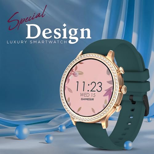 Image of GameSir GenDiva Smartwatch for Women with Bluetooth Calling, 1.69 inch AMOLED Display, 100+ Sports Modes, Health & Sleep Monitor, Voice Assistant, IP68 Waterproof, Long Battery Life, (Green)