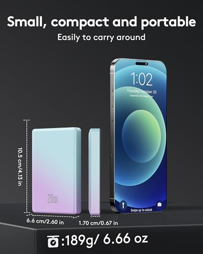 Image of 2026 for Magsafe Portable Charger iPhone, Ultra Slim Magnetic Power Bank Fast Charging, 10000mAh Wireless Battery Pack for iPhone17 /16 /15 /14 /13 /12, Travel & Daily Use Essentials Powerbank