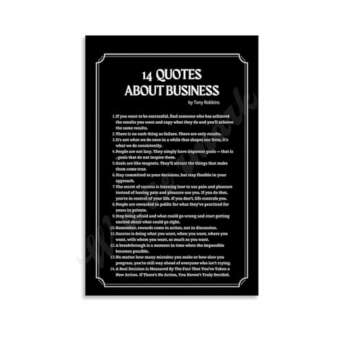 14 Quotes About Business Poster Tony Robbins Quotes Canvas Painting