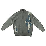 Alex Stevens Men's Asymmetric Argyle Quarter-Zip Sweater