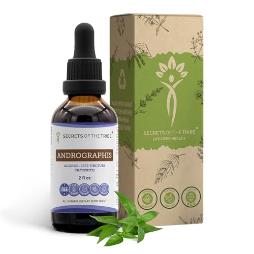 Secrets of the Tribe Andrographis Alcohol-Free Liquid Extract Fah talai jone Chuan Xin Lian Andrographis paniculata Tincture Supplement (2 FL OZ)