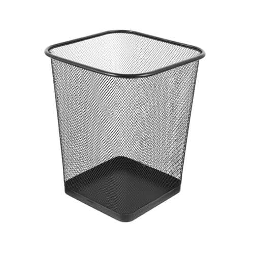 Design moderno per l'ufficio e la casa: elegante cestino quadrato con effetto rete in elegante colore nero