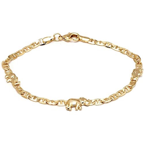 Pulseras de tobillo para mujer con colgante de elefante retro