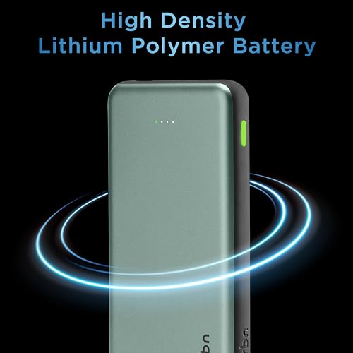 Image of URBN Power Bank 10,000mAh - Ultra Slim, 22.5W Two Way Fast Charging, Triple Output, Dual Type C PD, 12 Layers Circuit Protection, BIS Certified, 6 Months Warranty Free Type C Cable - Green