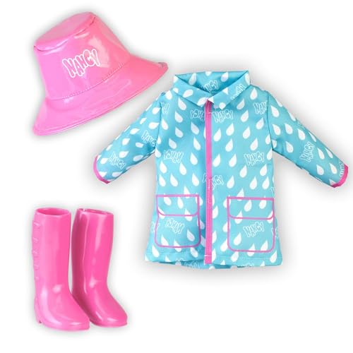 Nancy - Look de Lluvia, Conjunto de Lluvia para Muñeca Nancy, 1 Chuvasquero, 1 Sombrero y 1 Par de Botas de Agua, niños y niñas Desde 3 años, Famosa (NAC31000)