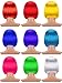 WILLBOND 9 Pieces Short Bob Hair Wigs Multicolored Cosplay Costume Wig Daily Party Hairpiece for Women Girls (Orange, Green, Violet, White, Blue, Pink, Red, Yellow, Sky Blue)