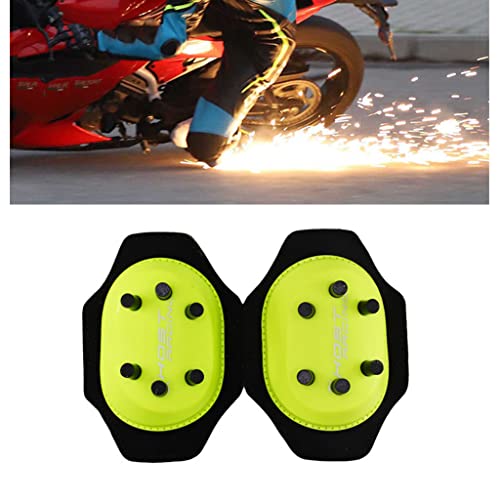 IOOOFU 2Pcs Durable Motorcycle Knee Pad Slider Spark Grinding Bag with 12/20 Firepower Point Pants Grinding Bag - Green