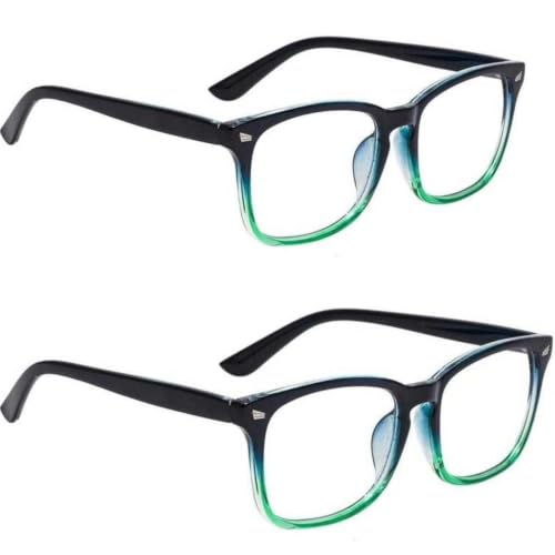 Image of Blue Light Blocking Computer Glasses for Men & Women, Square TR90 Lightweight Eyeglasses Frame, Anti Eye Strain UV Protection, Clear Lens for Gaming Office Reading