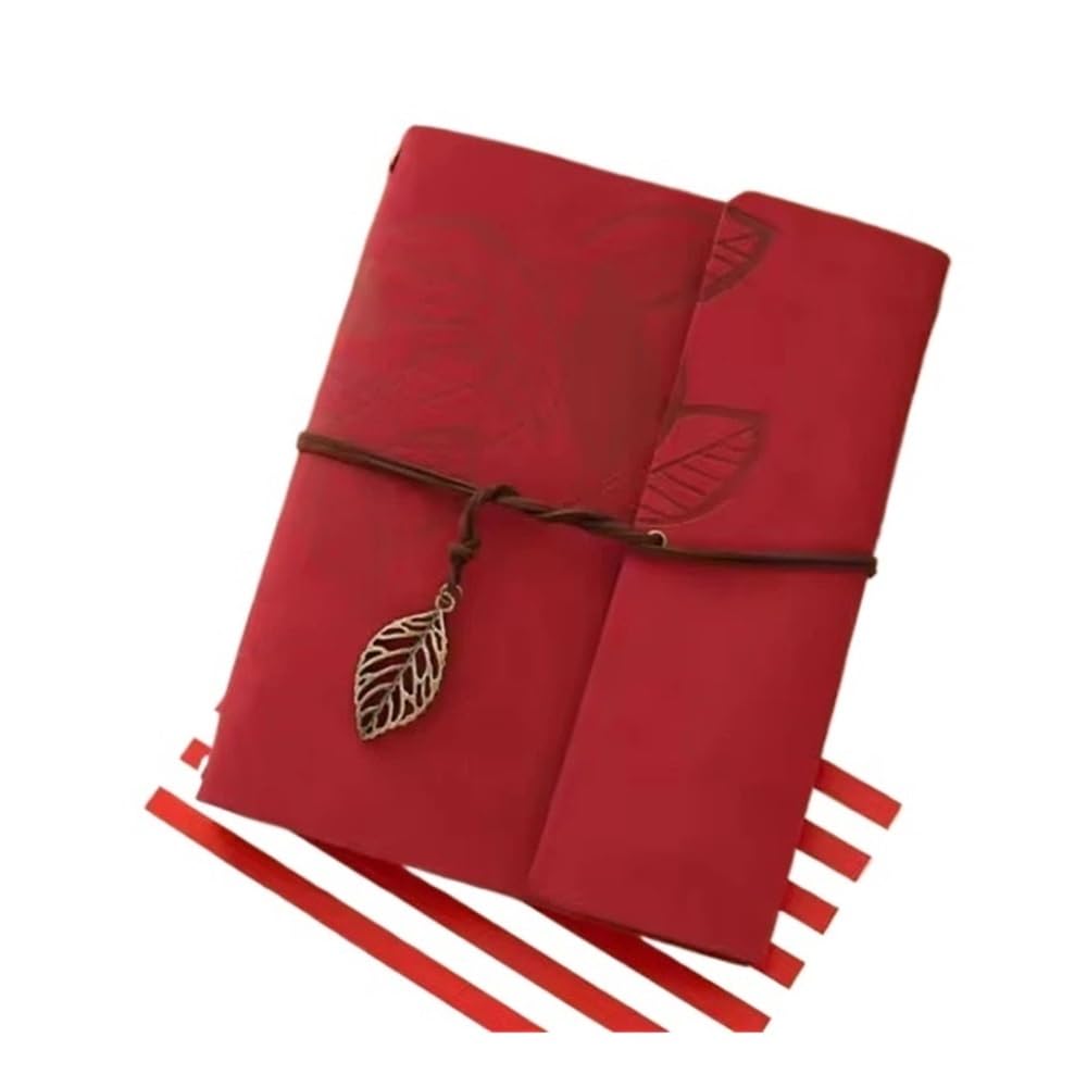 Photo Album Photographs Scrapbook Book Ring Binder Albums Memory Books 8 Inch Printed(Red)