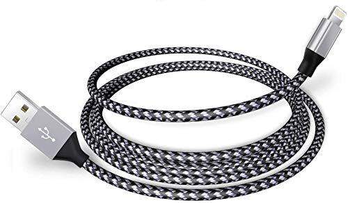 Charger Cables, 5Pack [10FT 6.6FT 6.6FT 3.3FT 3.3FT] Nylon Braid USB Syncing and Charging Cable Data Nylon Braided Cord Charger Compatible with Phone X / 8/8 Plus /7/7 Plus/6/6 Plus/6s (Gray upgrade)