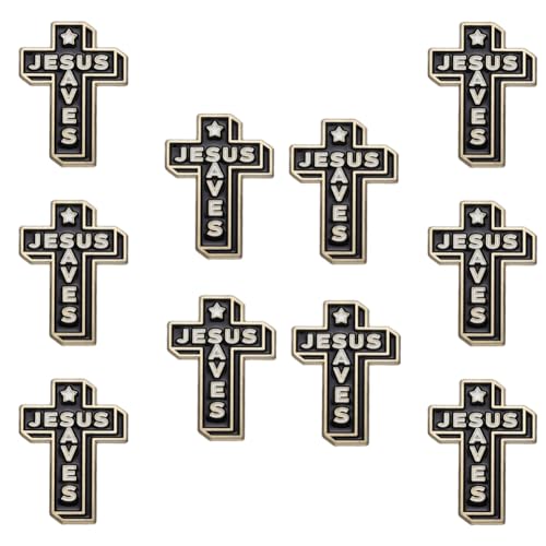 Image of Cross Brooch Pin for Women Men Cute Cross Brooch Metal Badge Pin Laple Religious Faith Brooches and Pins Hat Bag Shirt Decoration Jewelry Easter Pack