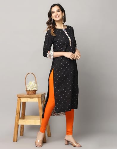 Image of Front Placket Round Neck Kurta with A Patch on Sleeve