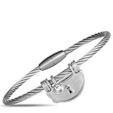 Charriol - Pulsera de Plata de Ley y circonitas cúbicas, diseño con Texto en inglés My Heart