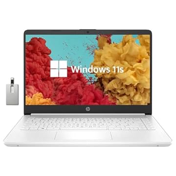 HP Laptop Premium Stream HD de 14 polegadas, Intel Celeron N4120, 16 GB de RAM, 64 GB eMMC, Webcam, gráficos UHD, WiFi, HDMI, Office 365 de 1 ano, Win 11s, branco, cartão USB Hotface de 32 GB