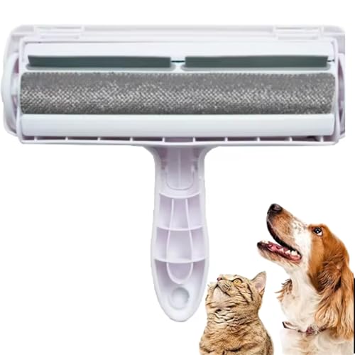 Roller Pet Hair Remover and Reusable Lint Roller, Cat and Dog Hair Remover for Furniture, Multi-Surface Fur Removal Tool, Remove and Dispose of Hair, Washable Lint Roller Easy to Use (Grey), Gray